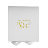 Will You Be My Usher? Proposal Box White - No Border