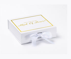 Will You Be My maid of honor? Proposal Box White -  Border