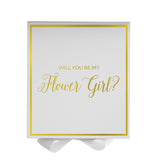 Will You Be My Flower Girl? Proposal Box White -  Border