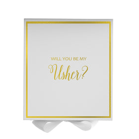 Will You Be My Usher? Proposal Box White -  Border