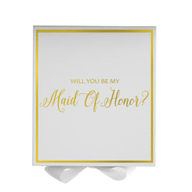 Will You Be My maid of honor? Proposal Box White -  Border