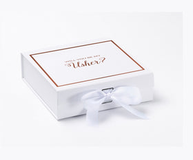 Will You Be My Usher? Proposal Box White -  Border