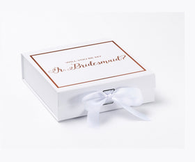 Will You Be My jr bridesmaid? Proposal Box White -  Border