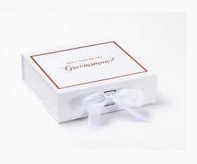 Will You Be My groomsman? Proposal Box White -  Border