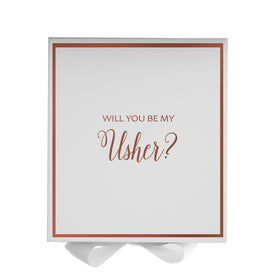 Will You Be My Usher? Proposal Box White -  Border