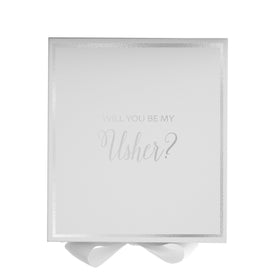 Will You Be My Usher? Proposal Box White -  Border